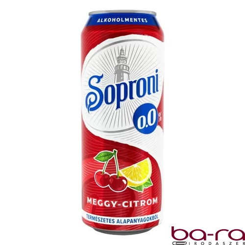 Alkoholmentes sör SOPRONI meggy-citrom 0,0% 500 ml DRS