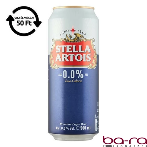 Alkoholmentes sör STELLA ARTOIS 0,0% 500 ml DRS