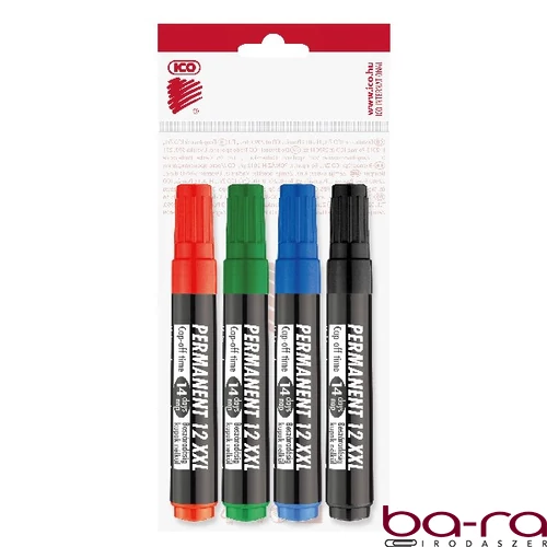 Alkoholos marker ICO Permanent 12 XXL vágott 4 darabos