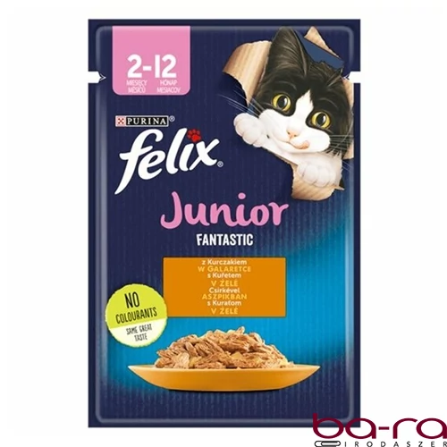 Állateledel alutasakos FELIX Fantastic Junior macskáknak csirke 85 g