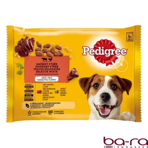 Állateledel alutasakos PEDIGREE Adult kutyáknak 4-pack marha-baromfi válogatás 4x100 g