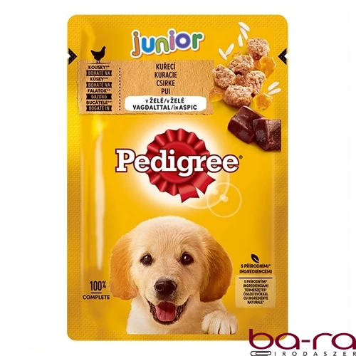 Állateledel alutasakos PEDIGREE Junior kutyáknak csirke-rizs 100 g