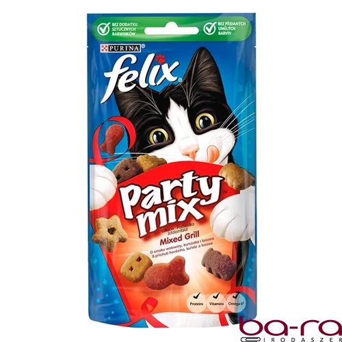 Állateledel jutalomfalat FELIX Party Mix Mixed Grill macskáknak 60 g