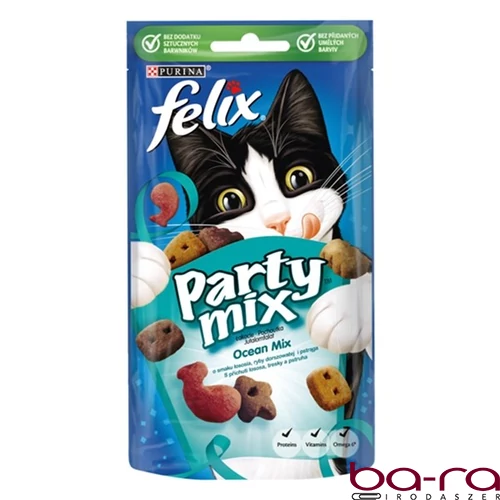 Állateledel jutalomfalat FELIX Party Mix Ocean Mix macskáknak 60 g