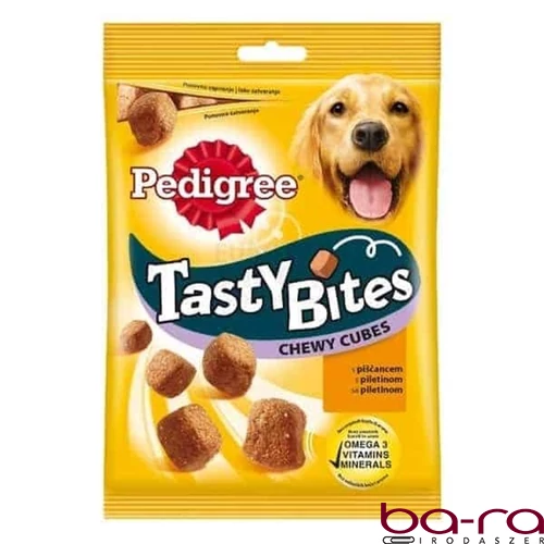 Állateledel jutalomfalat PEDIGREE Tasty Bites Chewy Cubes kutyáknak 130 g