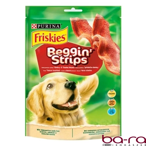 Állateledel jutalomfalat PURINA Friskies Beggin` Strips kutyáknak bacon 120 g