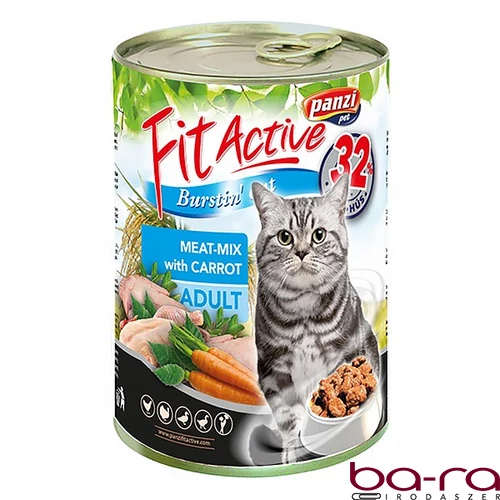 Állateledel konzerv PANZI FitActive felnőtt macskának hús-mix 415 g
