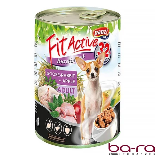 Állateledel konzerv PANZI FitActive kutyának liba- és nyúlhússal, almával 415 g