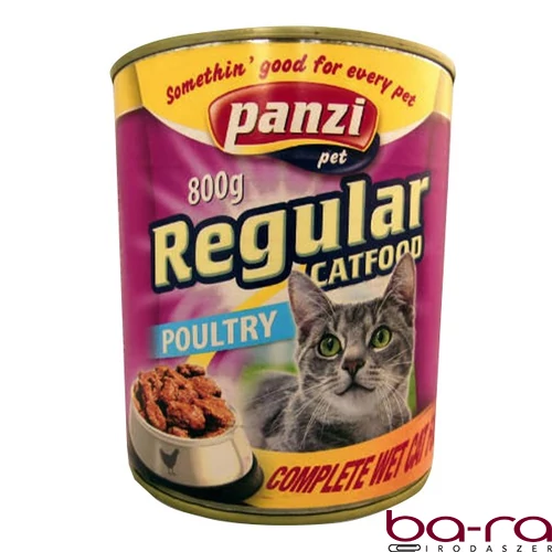 Állateledel konzerv PANZI Regular Poultry felnőtt macskának szárnyashús-mix 800 g