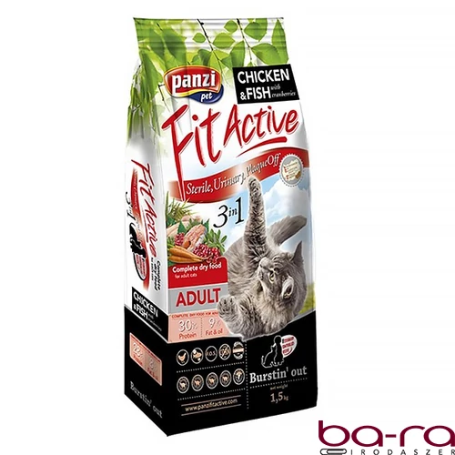 Állateledel száraz PANZI FitActive 3IN1 felnőtt macskáknak 1,5 kg