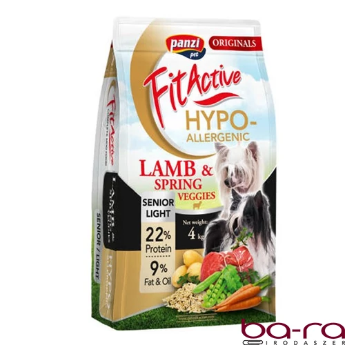 Állateledel száraz PANZI FitActive Originals Hypoallergén időskutyáknak bárányhússal 4 kg