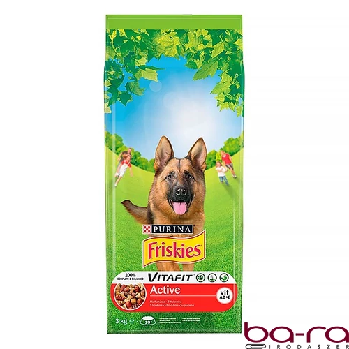 Állateledel száraz PURINA Friskies Vitafit Active kutyáknak marhahússal 3 kg