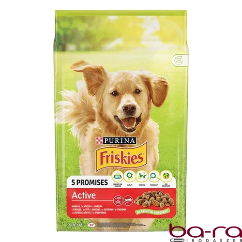 Állateledel száraz PURINA Friskies Vitafit Active kutyáknak marhával 10 kg