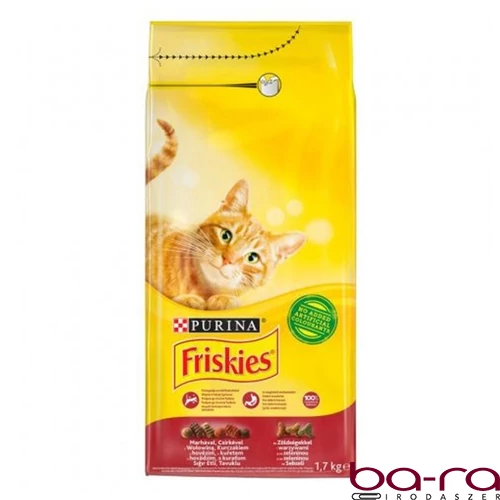Állateledel száraz PURINA Friskies macskáknak hússal, májjal és zöldséggel 1,7 kg