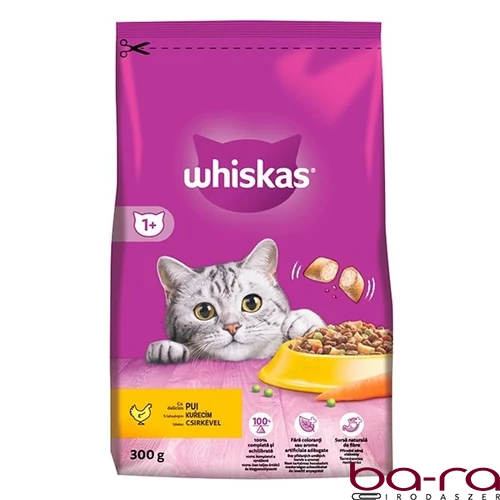 Állateledel száraz WHISKAS macskáknak csirkeússal májas falatkákkal 300 g