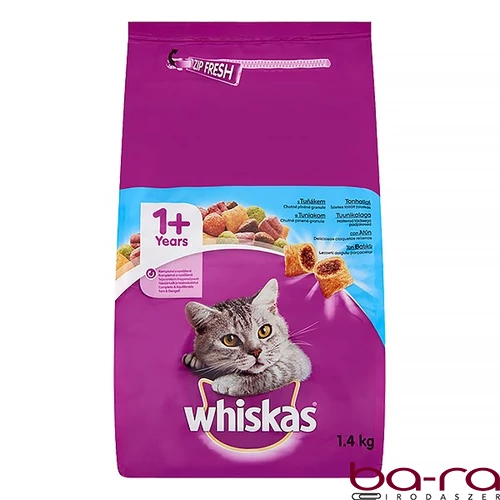 Állateledel száraz WHISKAS macskáknak tonhallal 1,4 kg