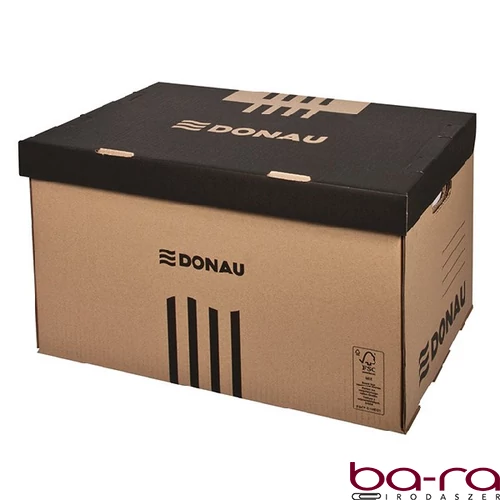 Archiváló konténer dobozoknak DONAU 555x370x315 mm felfelé nyíló tetővel barna