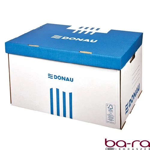 Archiváló konténer dobozoknak DONAU  555x370x315 mm felfelé nyíló tetővel kék