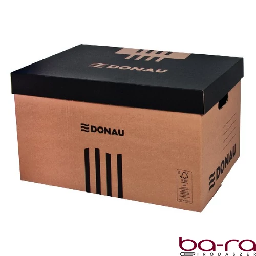 Archiváló konténer dobozoknak DONAU 545x363x317 mm levehető tetővel barna