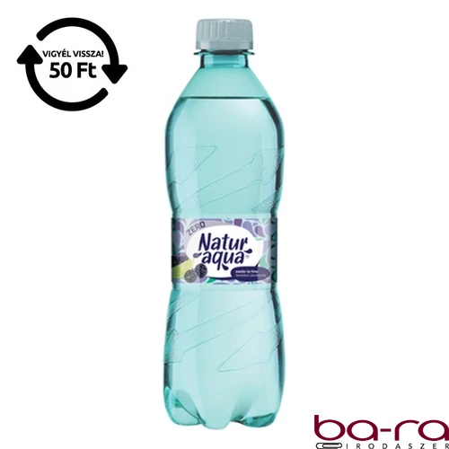Ásványvíz szénsavas NATURAQUA Emotion Szeder-Lime Zero 0,5L DRS