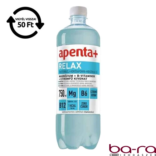 Ásványvíz szénsavmentes APENTA+ Relax feketeribizli-áfonya ízű 0,75L DRS
