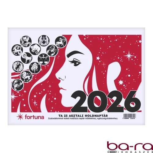 Asztali naptár FORTUNA TA23 holdfázissal 2026.