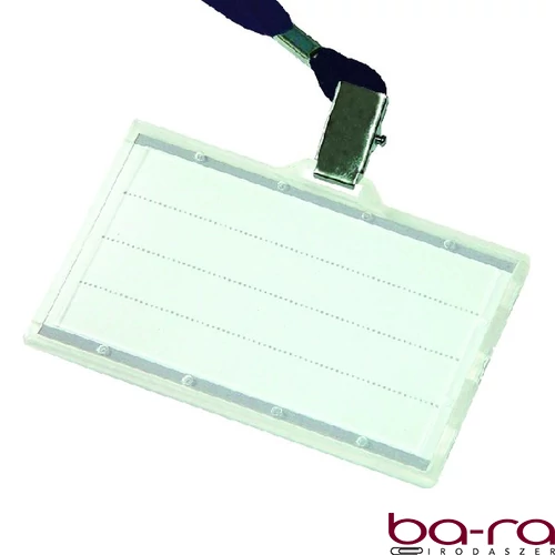 Azonosítókártya tartó DONAU fekvő 85x50mm műanyag fekete nyakba akasztóval 50 darabos