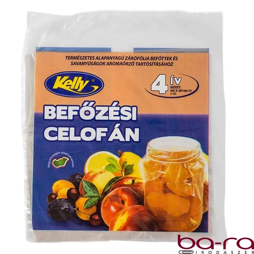 Befőzési celofán KELLY 40x40 cm 4 íves