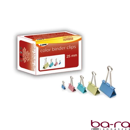 Binder csipesz 25mm színes 12 darabos