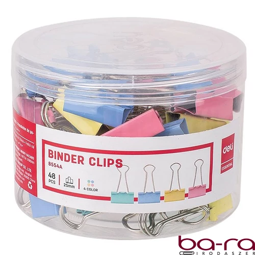 Binder csipesz DELI 25 mm színes 48 darabos