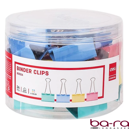 Binder csipesz DELI 41 mm színes 24 darabos