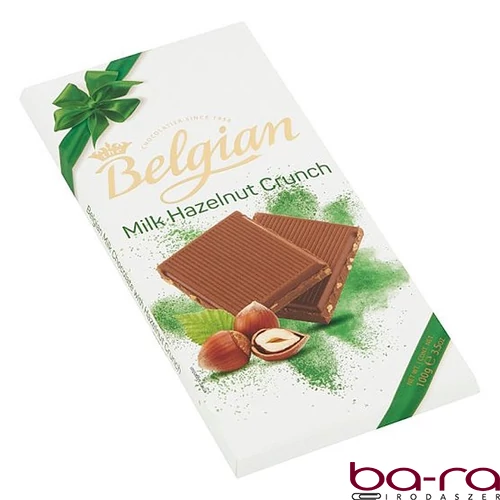 Csokoládé BELGIAN Milk Hazelnut Crunch mogyorós tejcsokoládé 100 g