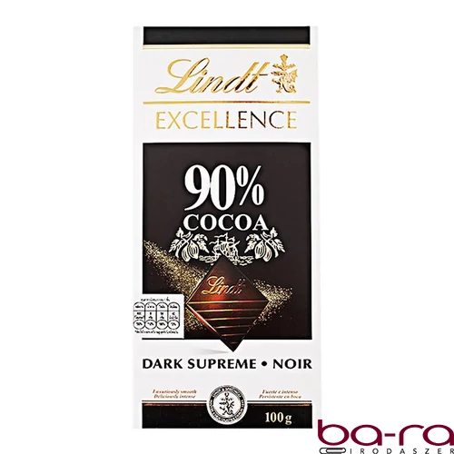 Csokoládé LINDT Excellence 90% Cocoa étcsokoládé 100 g