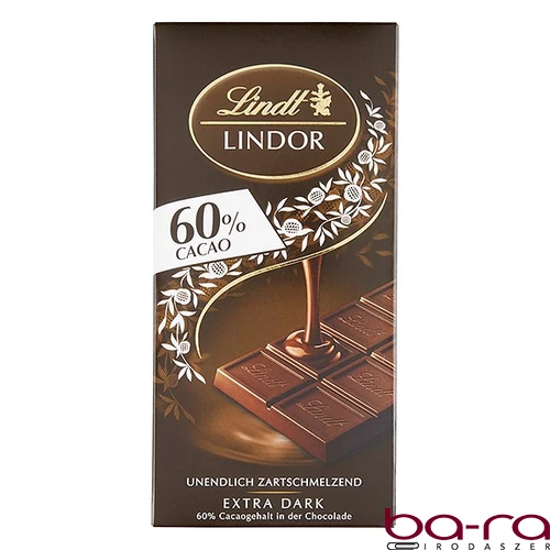 Csokoládé LINDT Lindor 60% Cacao étcsokoládé 100 g
