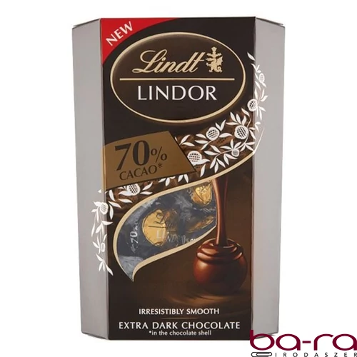 Csokoládé LINDT Lindor 70% Cacao étcsokoládé golyók díszdobozban 200 g