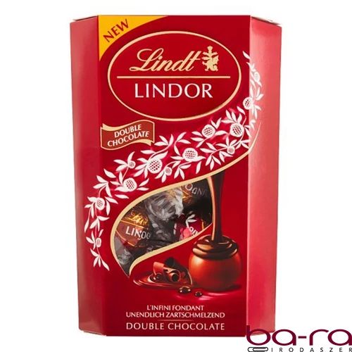 Csokoládé LINDT Lindor Double Chocolate dupla csokoládé golyók díszdobozban 200 g
