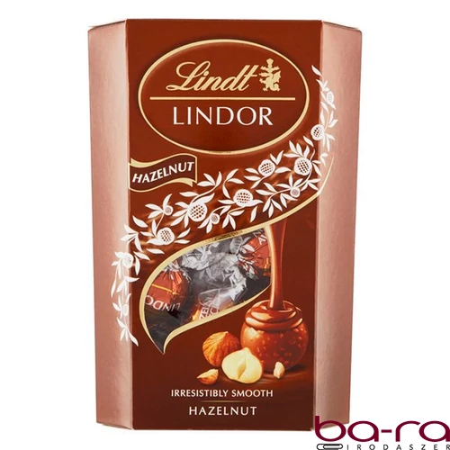 Csokoládé LINDT Lindor Hazelnut mogyorós tejcsokoládé golyók díszdobozban 200 g