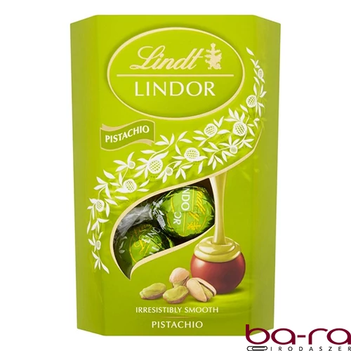 Csokoládé LINDT Lindor Pistachio pisztáciás tejcsokoládé golyók díszdobozban 200 g