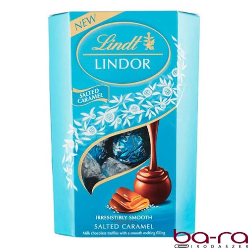 Csokoládé LINDT Lindor Salted Caramel sós karamellás csokoládé golyók díszdobozban 200 g