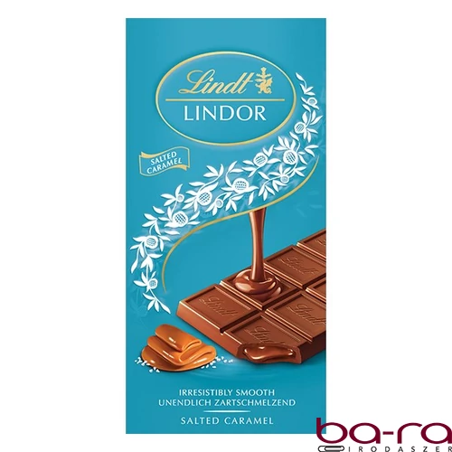 Csokoládé LINDT Lindor Salted Caramel sós karamellás tejcsokoládé 100 g