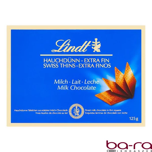Csokoládé LINDT Thins Milk tejcsokoládé lapocskák 125 g