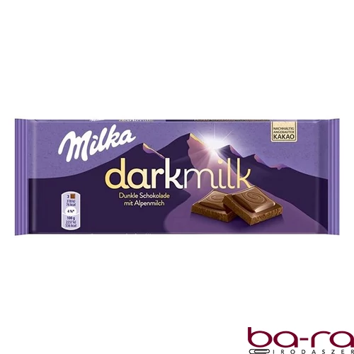 Csokoládé MILKA Darkmilk étcsokoládés-tejcsokoládés 85 g