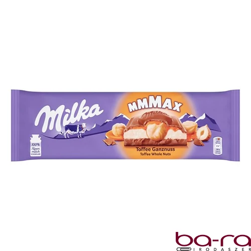 Csokoládé MILKA MMMax Toffee Karamellás-Egészmogyorós 300 g