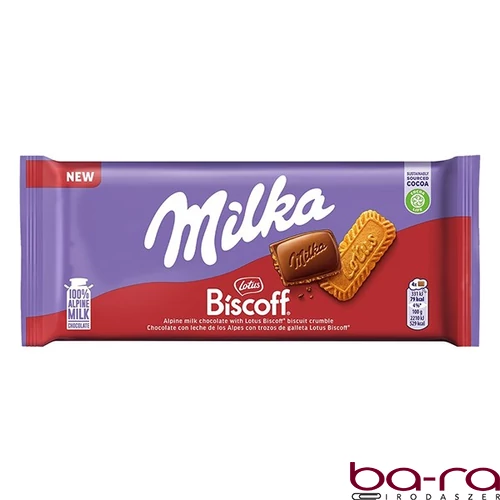 Csokoládé táblás MILKA Biscoff 90 g