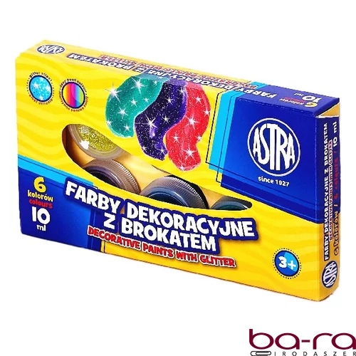 Dekorfesték ASTRA glitter színek 6 darabos