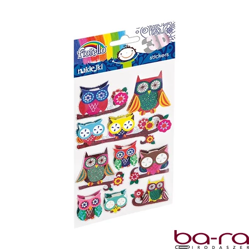 Dekormatrica FIORELLO GR-NP015 3D-s glitteres bagoly mintás