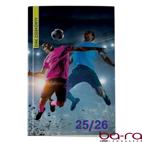 Diák zsebkönyv REALSYSTEM papírborító 125x205mm foci 2025-2026