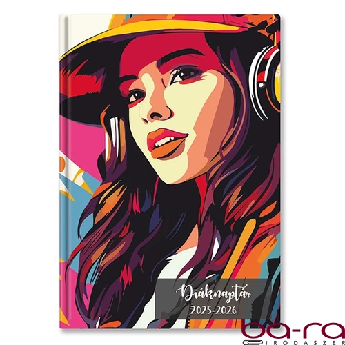 Diák zsebkönyv TOPTIMER papírborító B/6 heti 120x170mm Girl 2025-2026