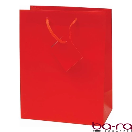 Dísztasak CREATIVE Special Simple M 18x23x10 cm egyszínű piros zsinórfüles