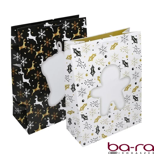 Dísztasak CREATIVE Special XL 33x45x16 cm karácsonyi színes fényes szalagfüles